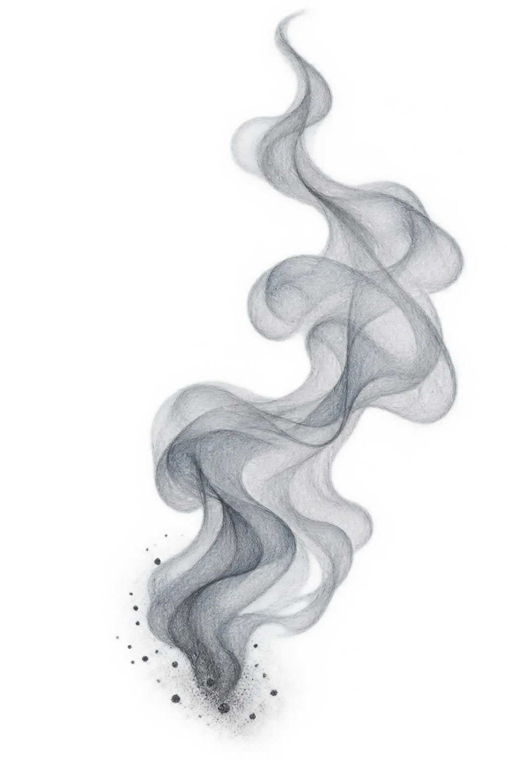 Feiner Rauch und Rußpartikel – Bleistiftillustration